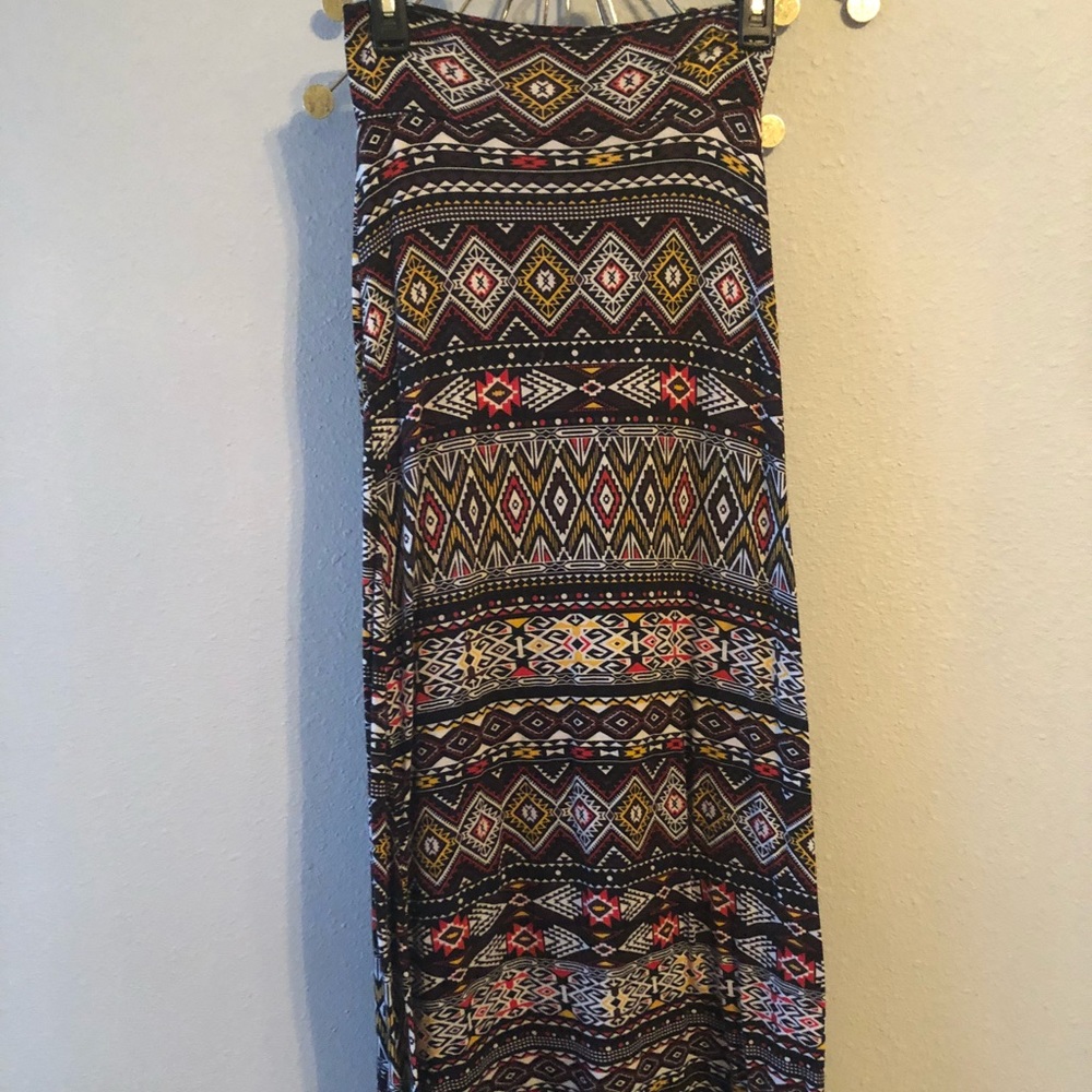 Tribal print maxi skirt